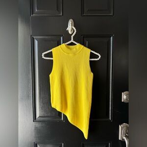 Rivir Yellow Asymmetrical Sleeveless Mock Turtleneck Size S